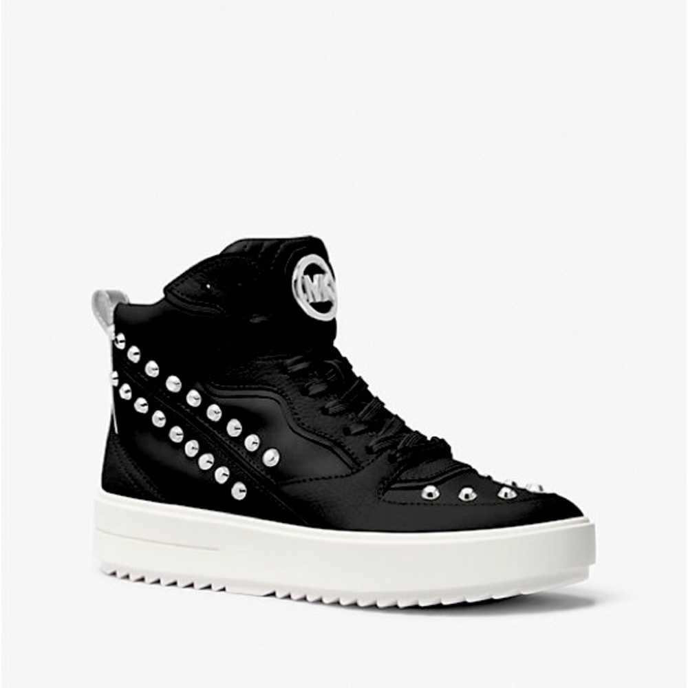 MICHAEL MICHAEL KORS Emmett Studded Leather High Top Sneaker New w/out box 8.5